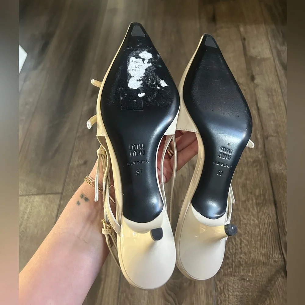 Miu Miu kitten heel slingback pumps - Picture 3 of 10